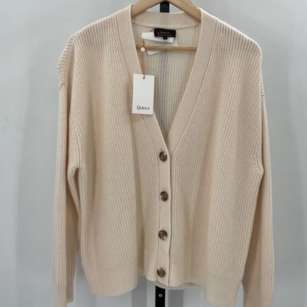 Quince Mongolian Cashmere Fisherman Cropped Cardigan